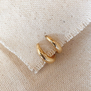 GoldFi - 18k Gold Filled Artisan Style Clicker Hoop Earrings