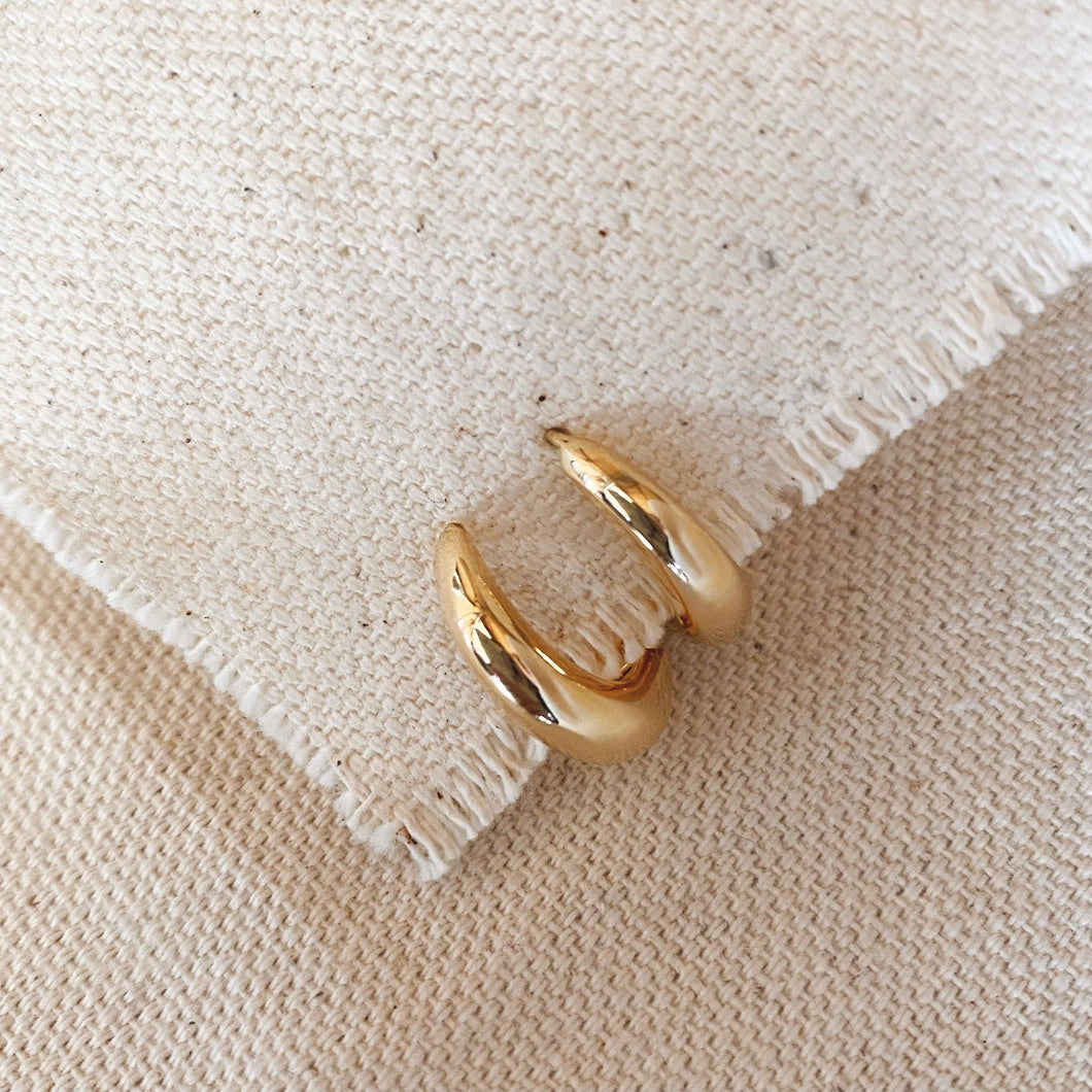 GoldFi - 18k Gold Filled Artisan Style Clicker Hoop Earrings