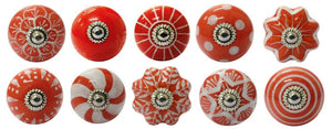 Plutus imports - Vintage Style Hand Painted Ceramic Door Drawer Knobs, Set of 10, Gift for housewarming