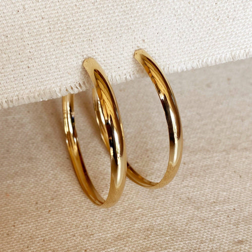 GoldFi - 18k Gold Filled 50mm Hollow C-Hoop Earrings
