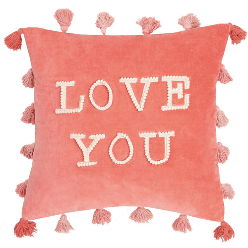 Peking Handicraft - Love You Tassels Embroidered Pillow