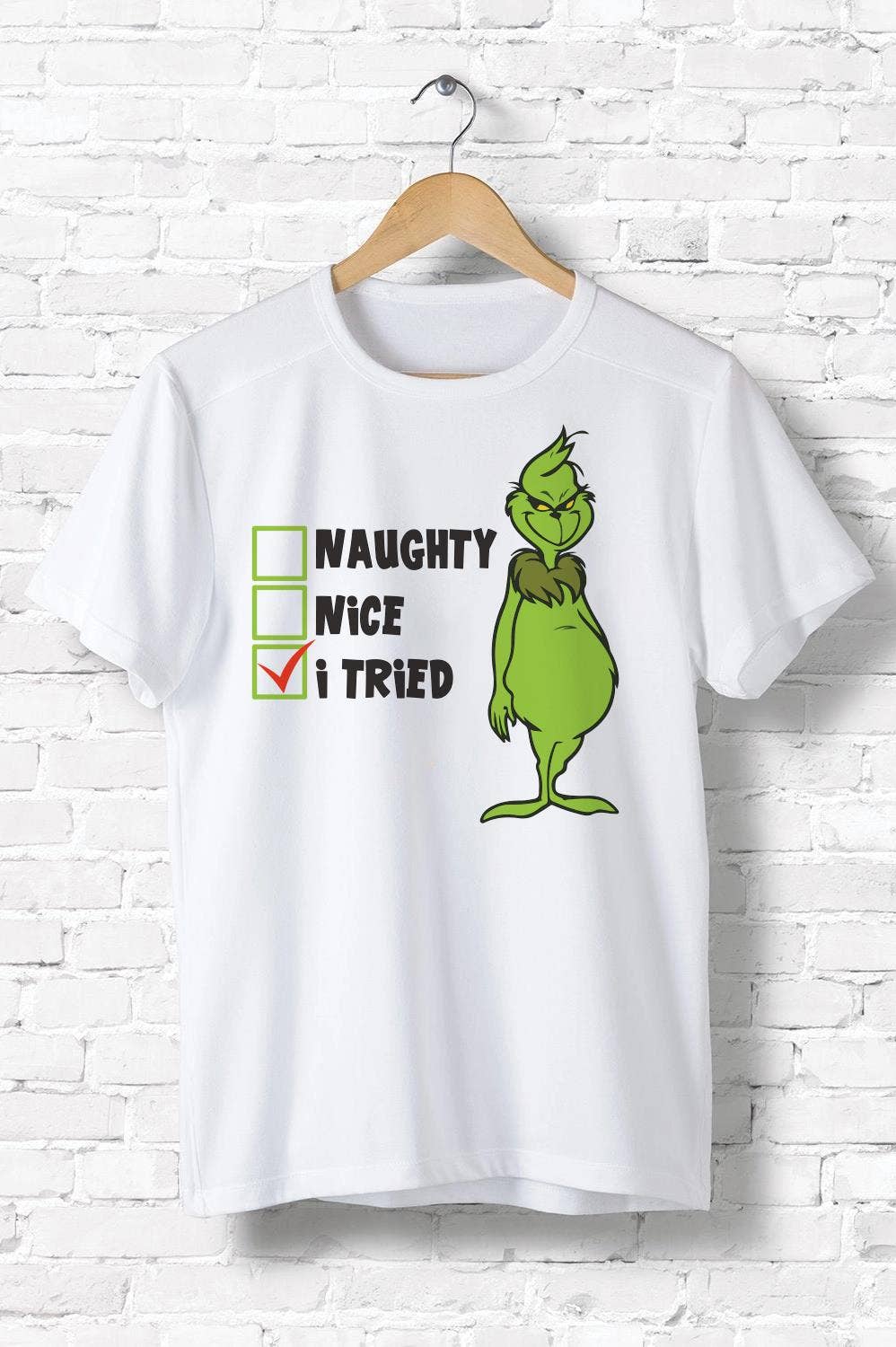 ShopLukeGifts - Naughty Nice I Tired Shirt, Grinch Shirt, Funny Christmas
