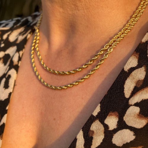 GoldFi - 18k Gold Filled Rope Chain In 3.0mm Thickness Gold Chain Components Jewelry Making For Wholesale Retailers And Jewelry Supply