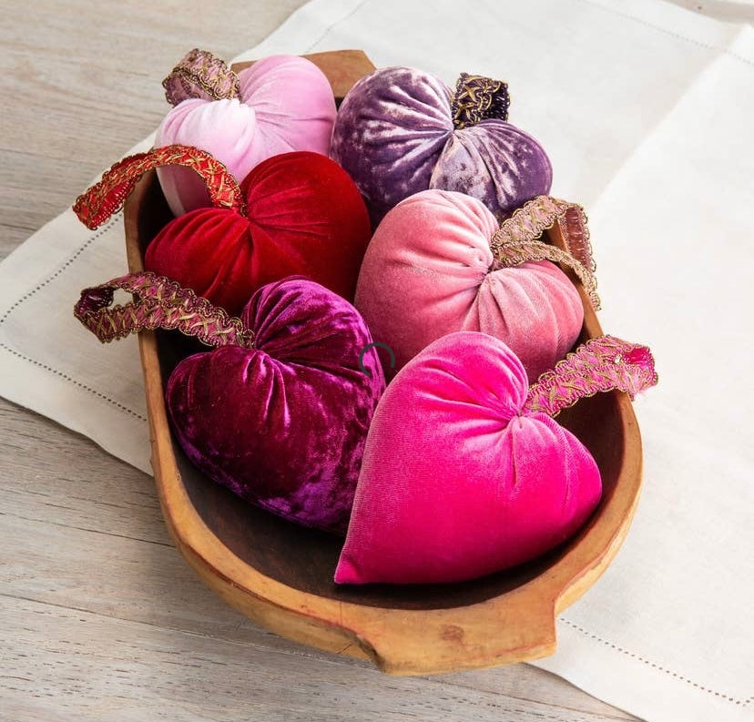 Handmade Velvet Heart - Hot Pink
